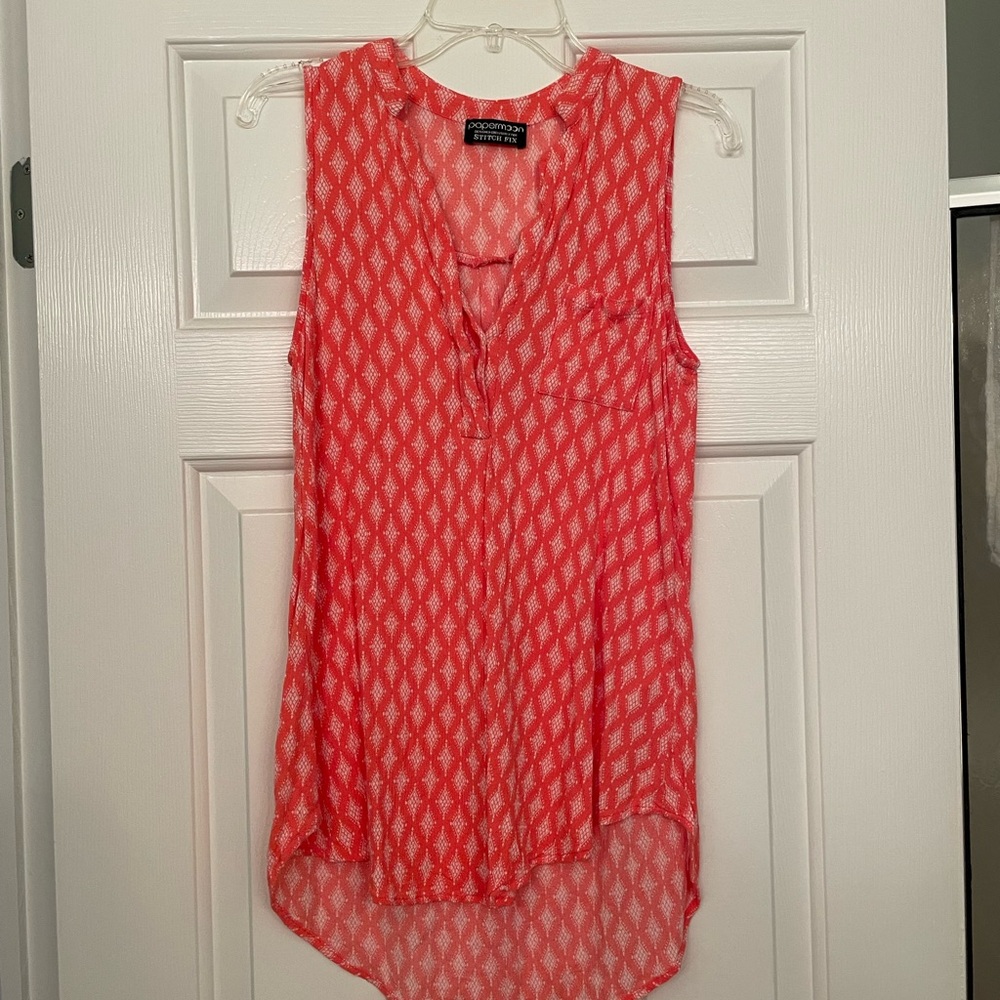 Geometric sleeveless blouse